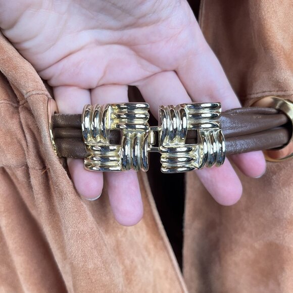 La Matta Womens 100% Leather Coat Cardigan Sz 4 Made in Italy - Picture 10 of 12